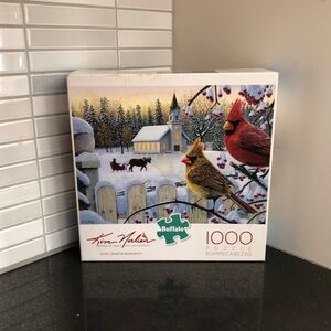 Buffalo White Crimson Morning 1000 Piece Puzzle